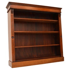 Antique Victorian Solid Walnut Open Bookcase