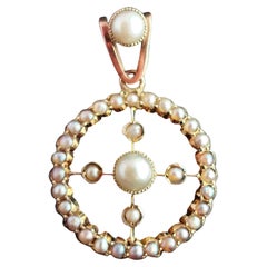 Antique Victorian Split Pearl Pendant, 9kt Gold