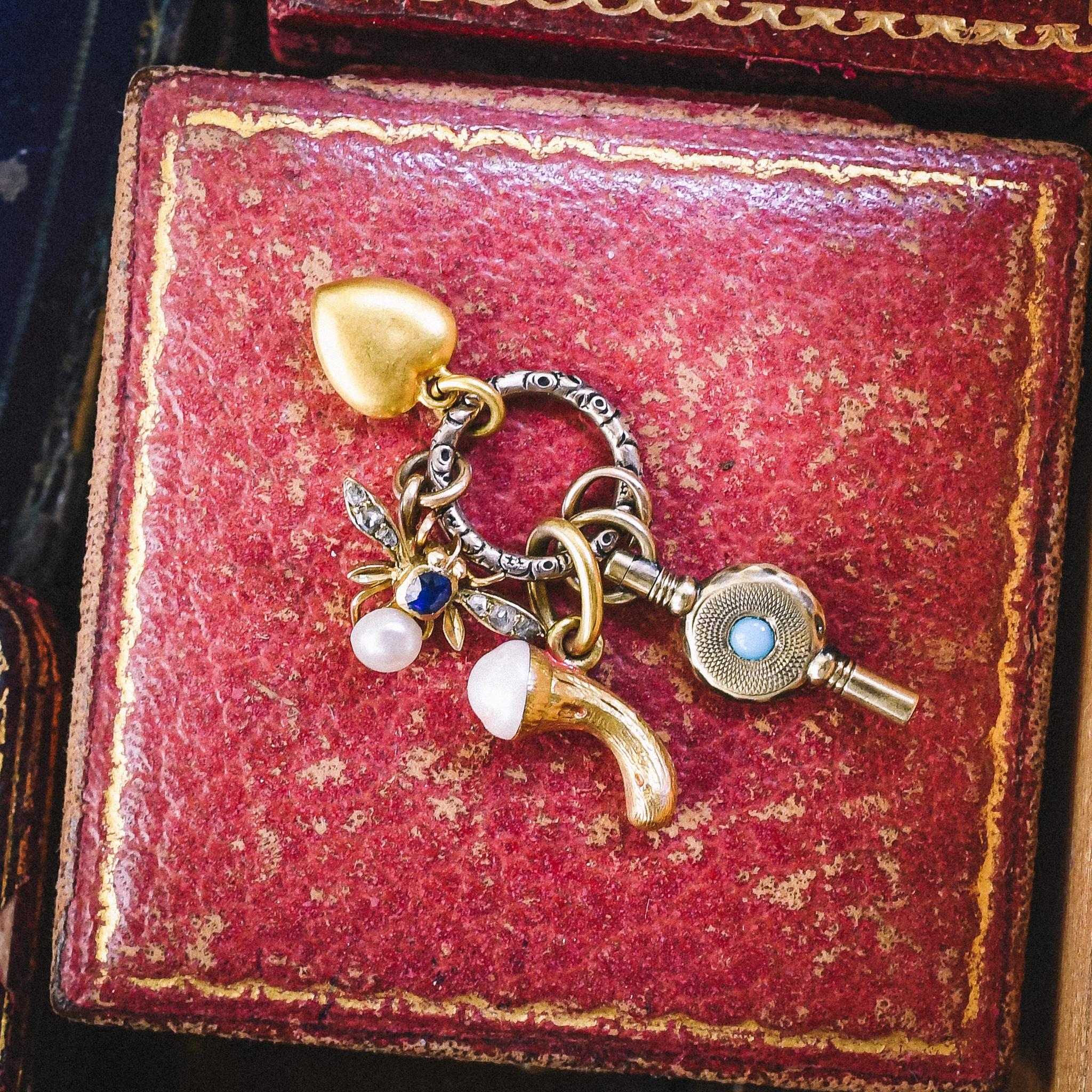Antique Victorian Split Ring Charm Holder Pendant In Good Condition In Sale, Cheshire