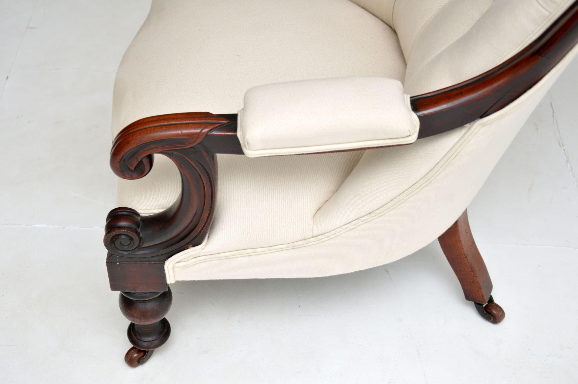 Mid-19th Century Antique Victorian Spoon Back Armchair