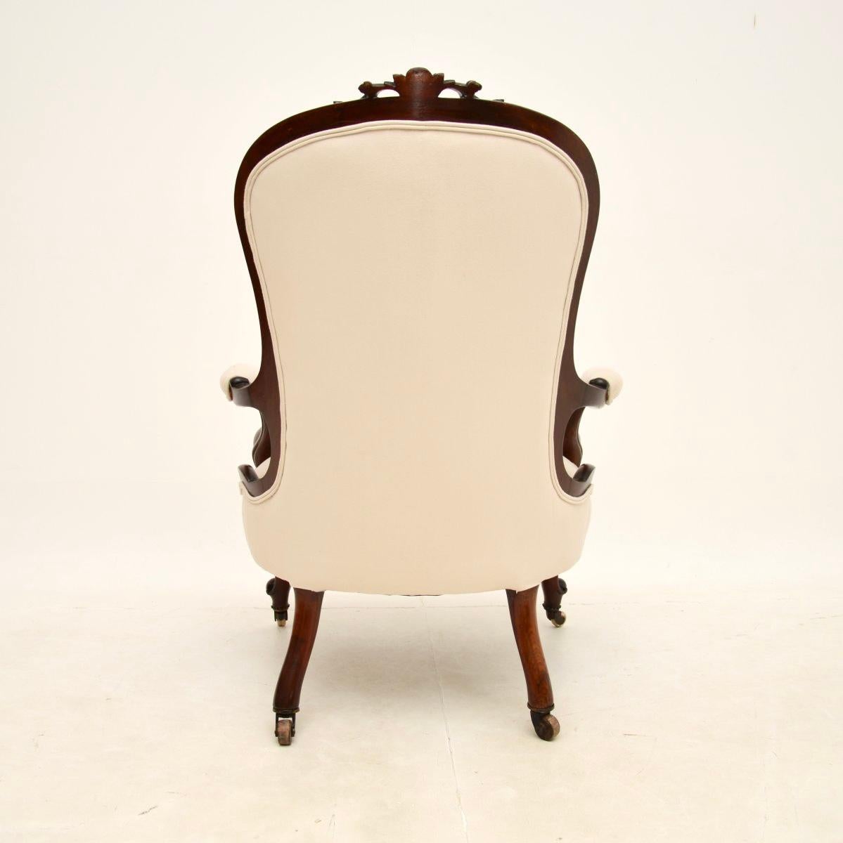 Late 19th Century Antique Victorian Spoon Back Armchair For Sale