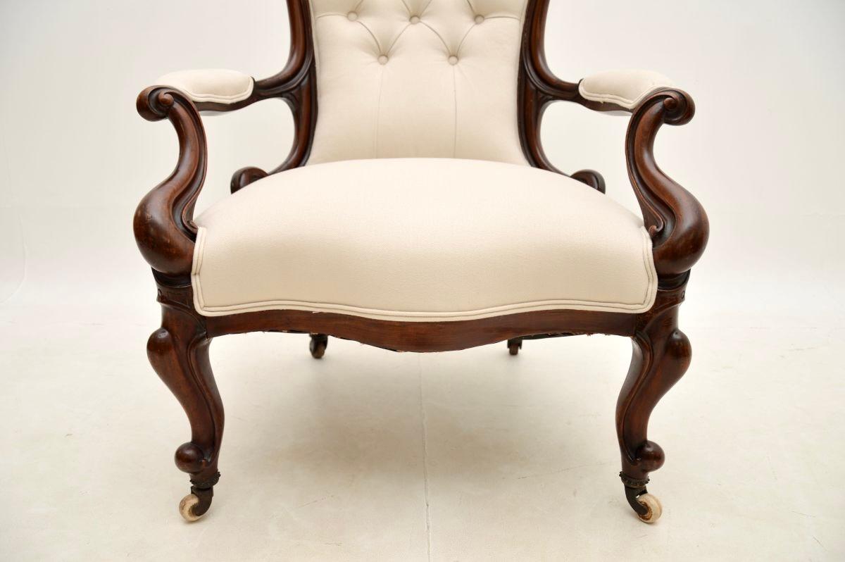 Antique Victorian Spoon Back Armchair For Sale 2