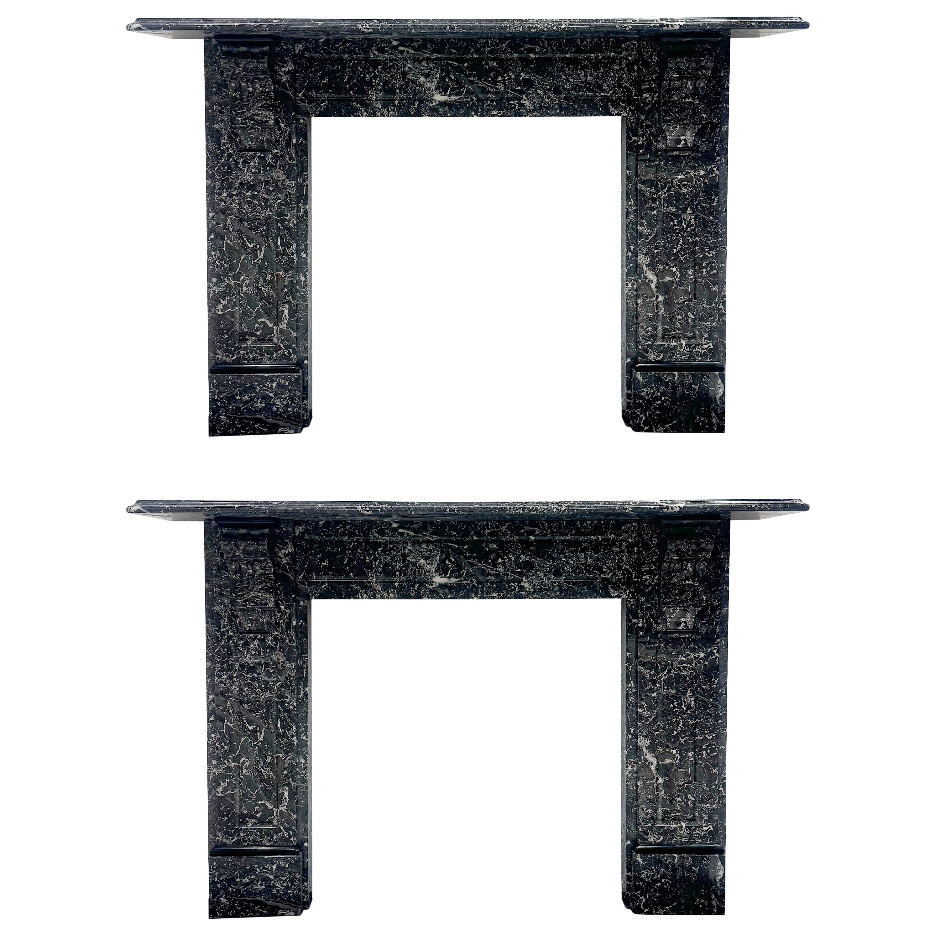Antique Victorian St Anne's Marble Fireplace Surround  Pair Available