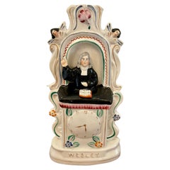  ​​Antike viktorianische Staffordshire-Figur von John Wesley