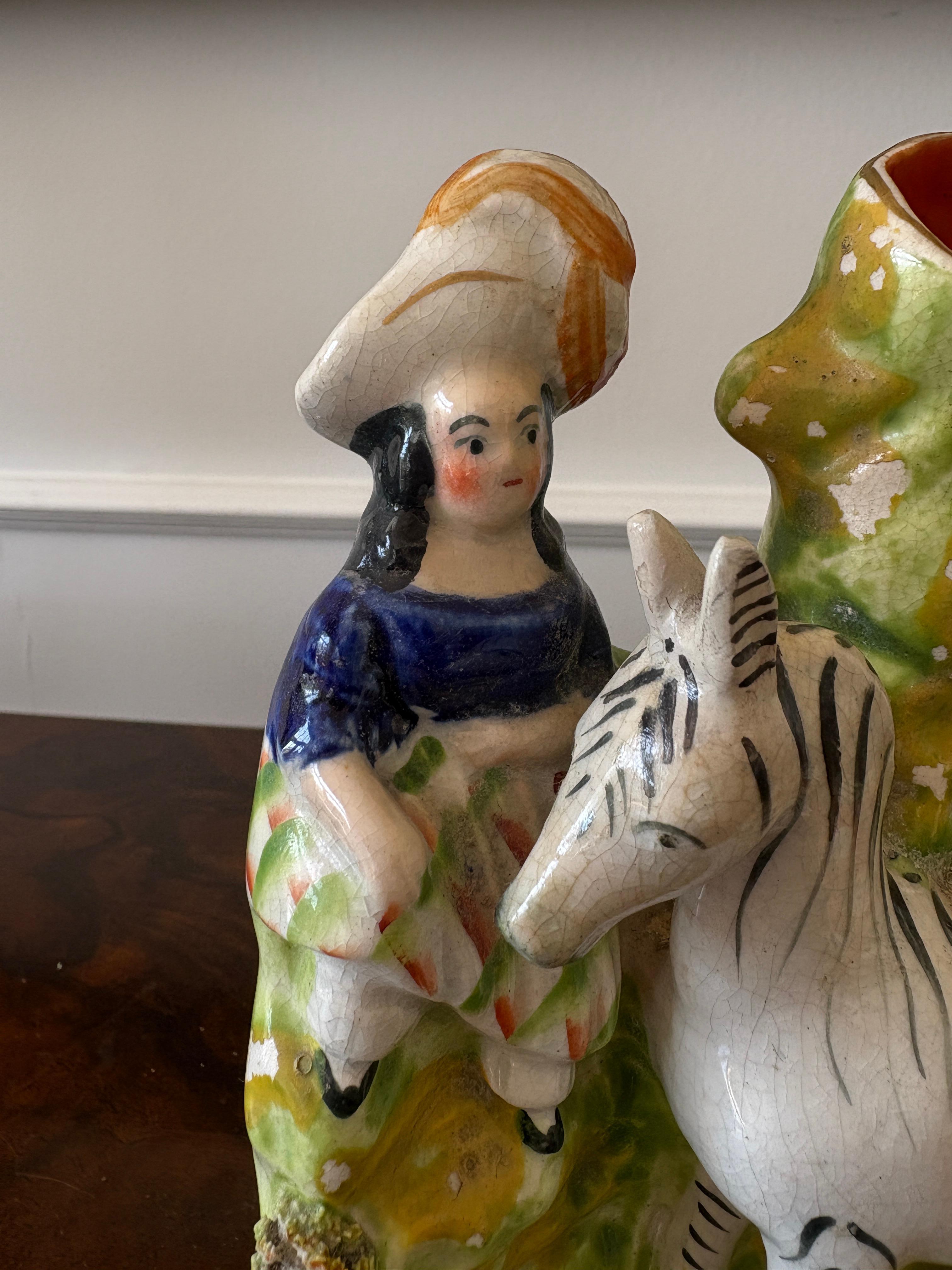 Victorien Ancienne figurine victorienne du Staffordshire à dos plat en vente
