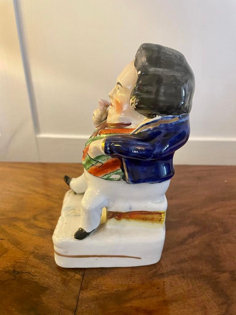 Antigua figura victoriana de Staffordshire de dorso plano Inglés en venta
