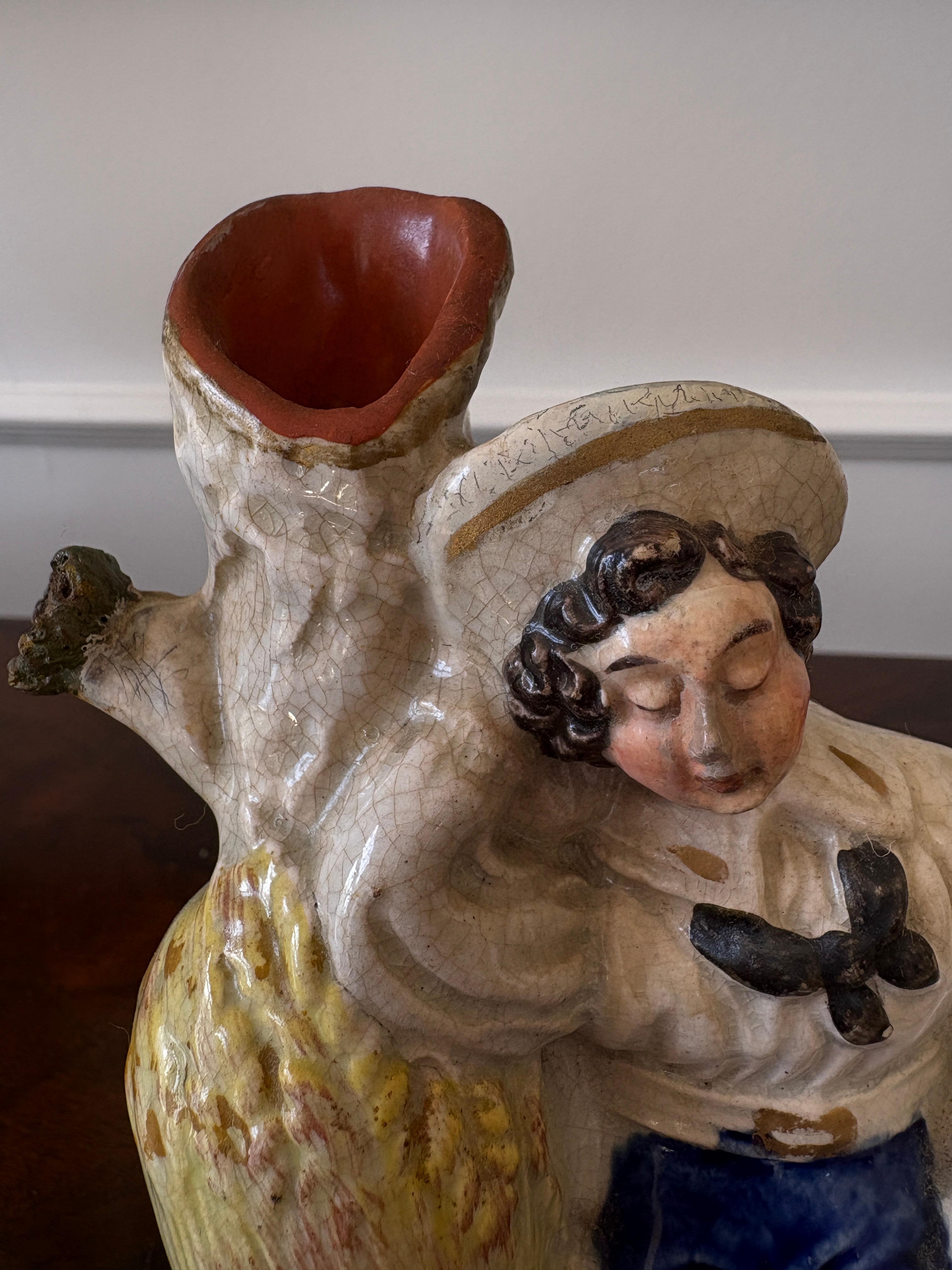 Antigua figura victoriana de Staffordshire de dorso plano Inglés en venta
