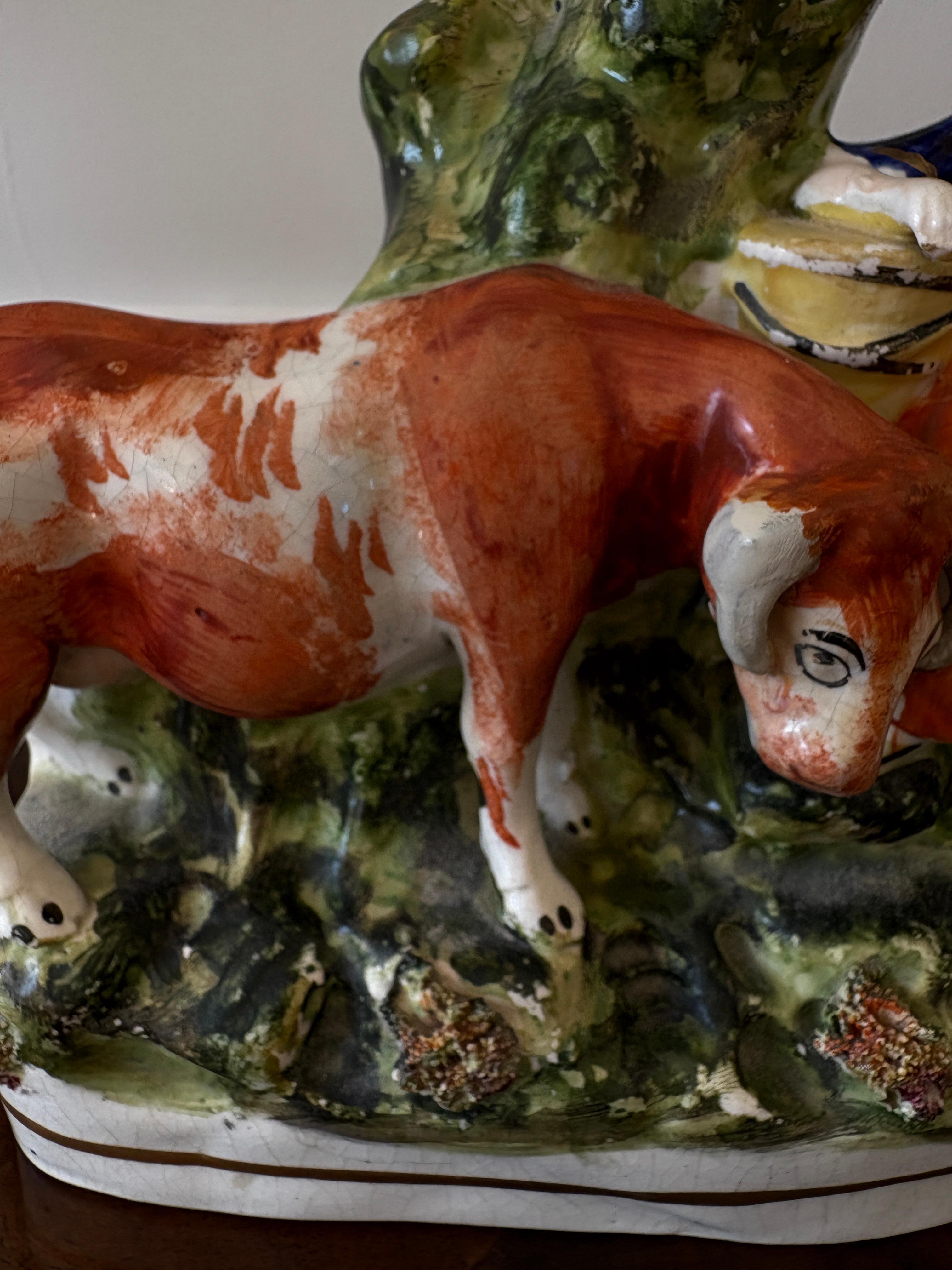 Anglais Ancienne figurine victorienne du Staffordshire à dos plat en vente