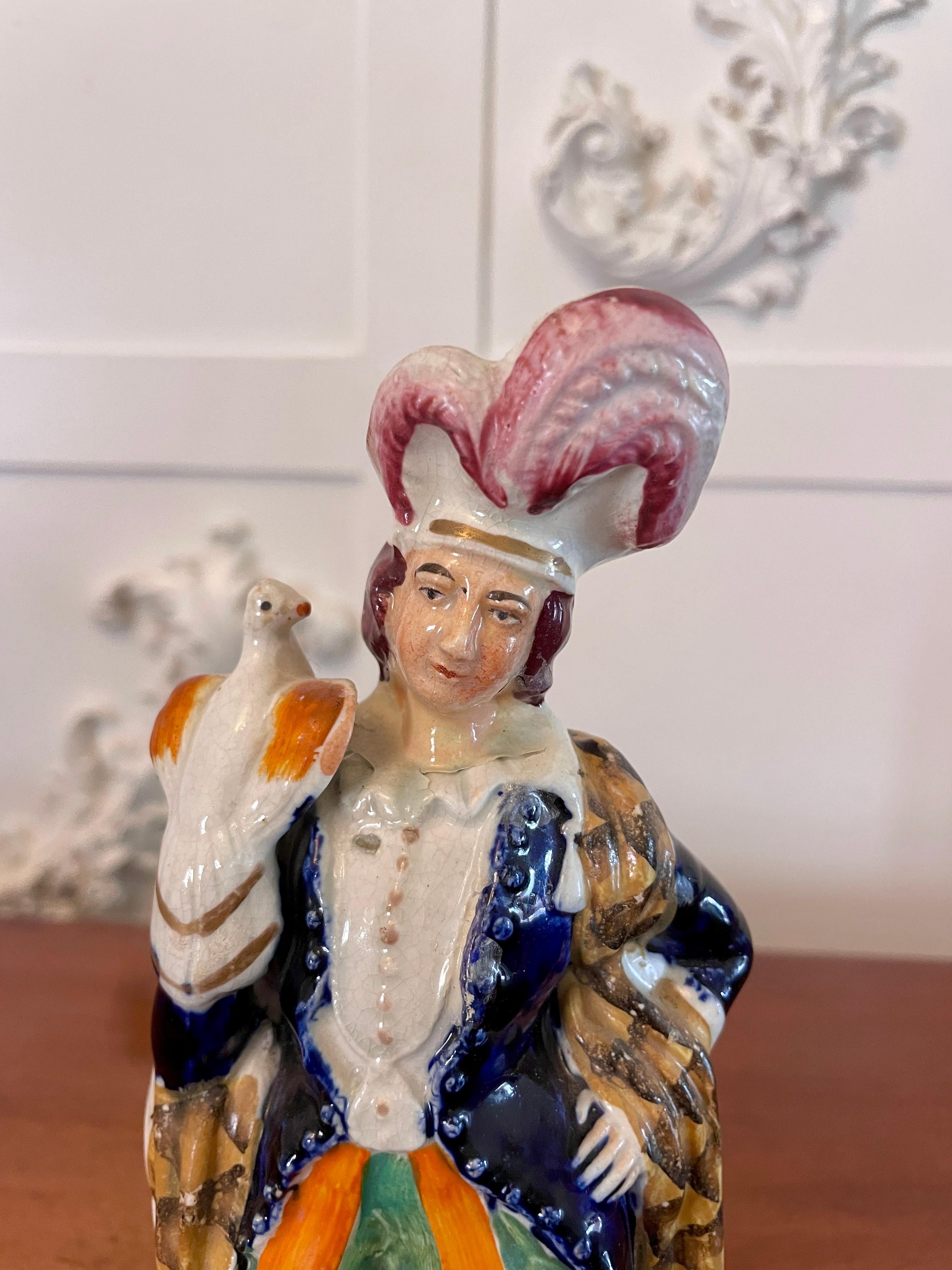 Antigua figura victoriana de Staffordshire de dorso plano en Bueno estado para la venta en Suffolk, GB