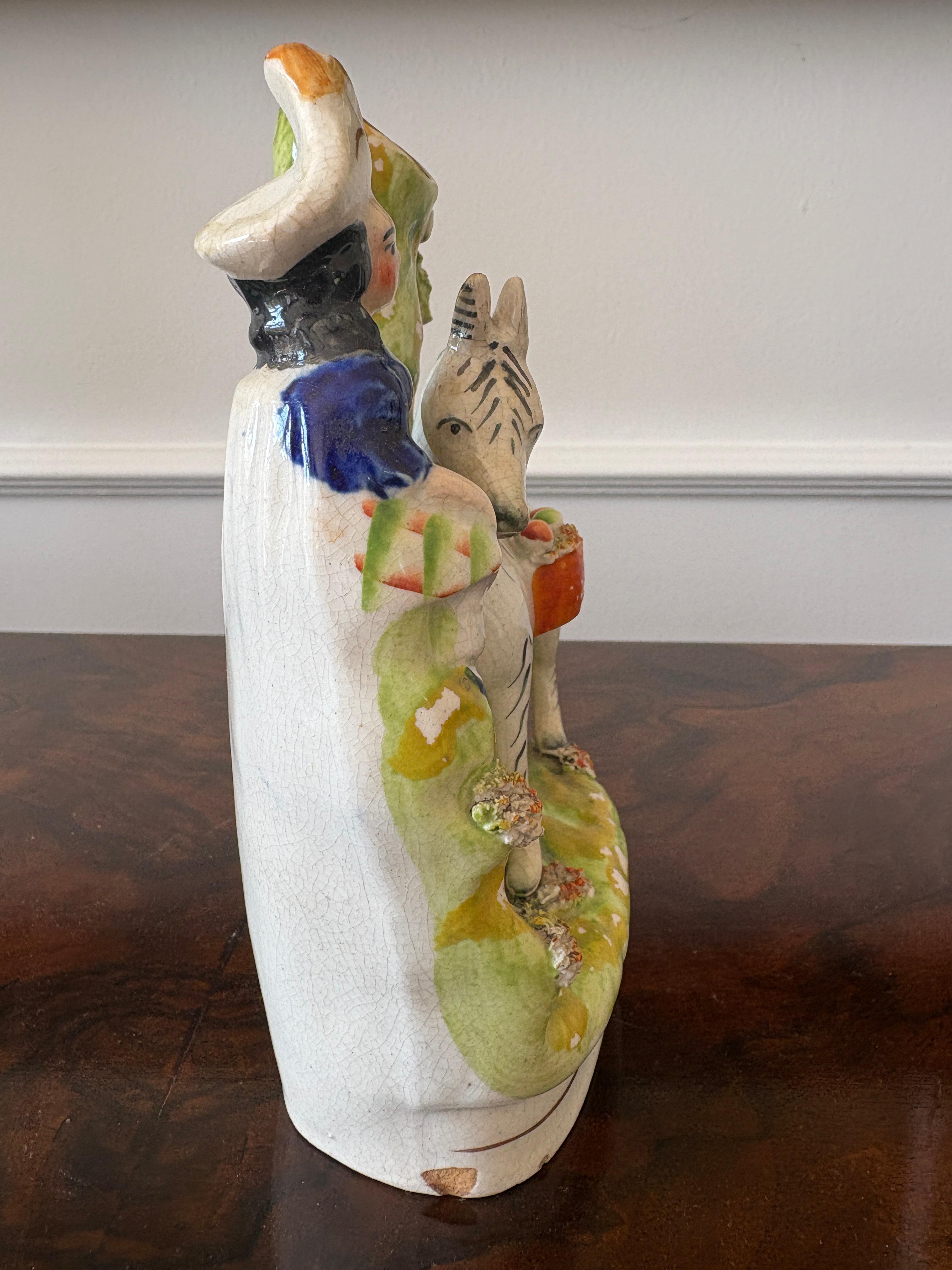 Ancienne figurine victorienne du Staffordshire à dos plat Bon état - En vente à Suffolk, GB