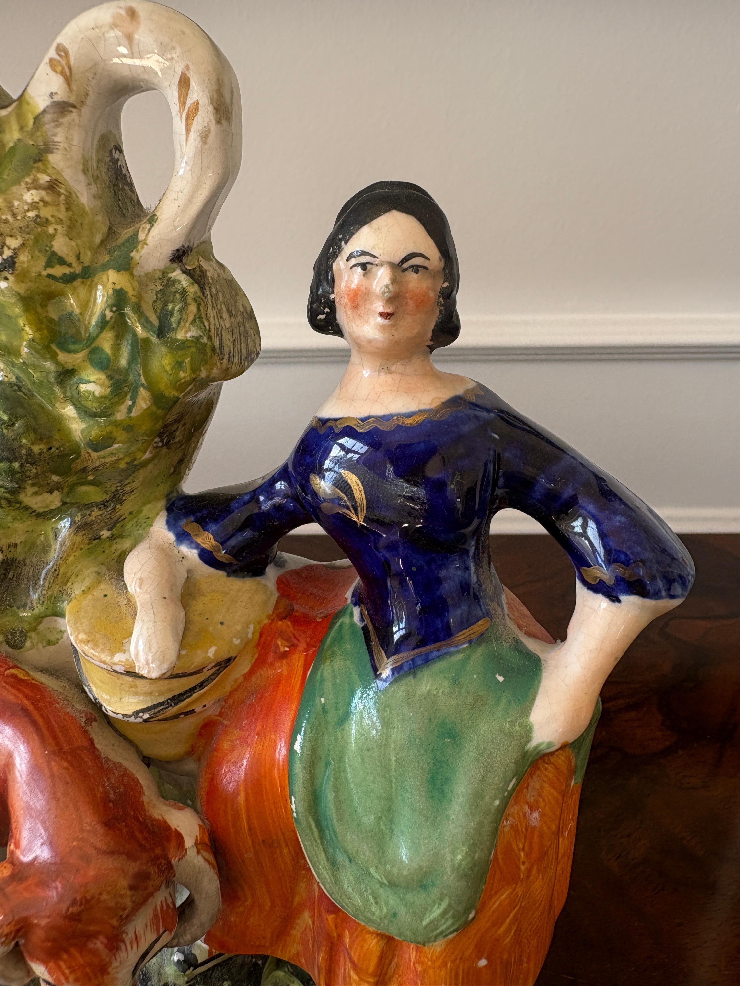 Ancienne figurine victorienne du Staffordshire à dos plat Bon état - En vente à Suffolk, GB