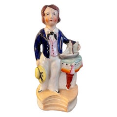 Antique Victorian Staffordshire Flatback Figure