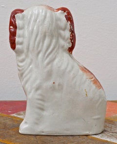 Antique Victorian Staffordshire Hand Painted Pottery Dog Figurine circa 1860s