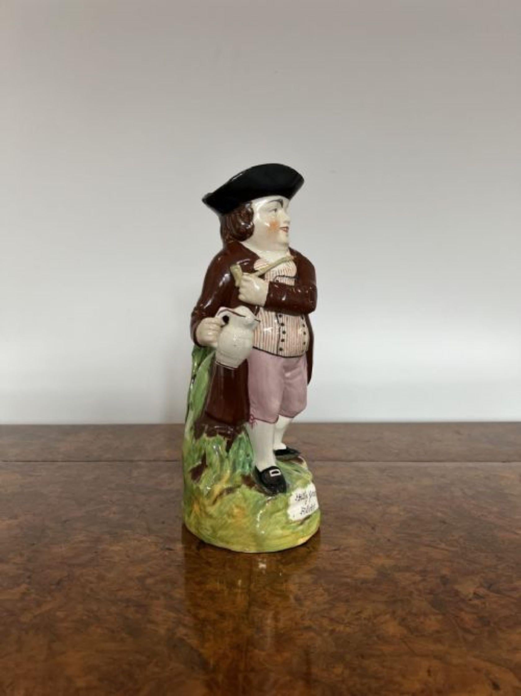 Antique Victorian Staffordshire Toby Jug In Good Condition For Sale In Ipswich, GB