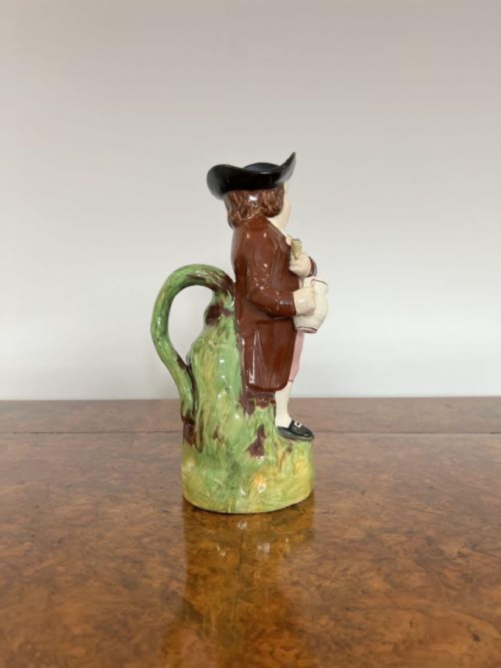 19th Century Antique Victorian Staffordshire Toby Jug For Sale
