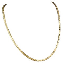 Antique Victorian star link chain necklace, Gilt brass 