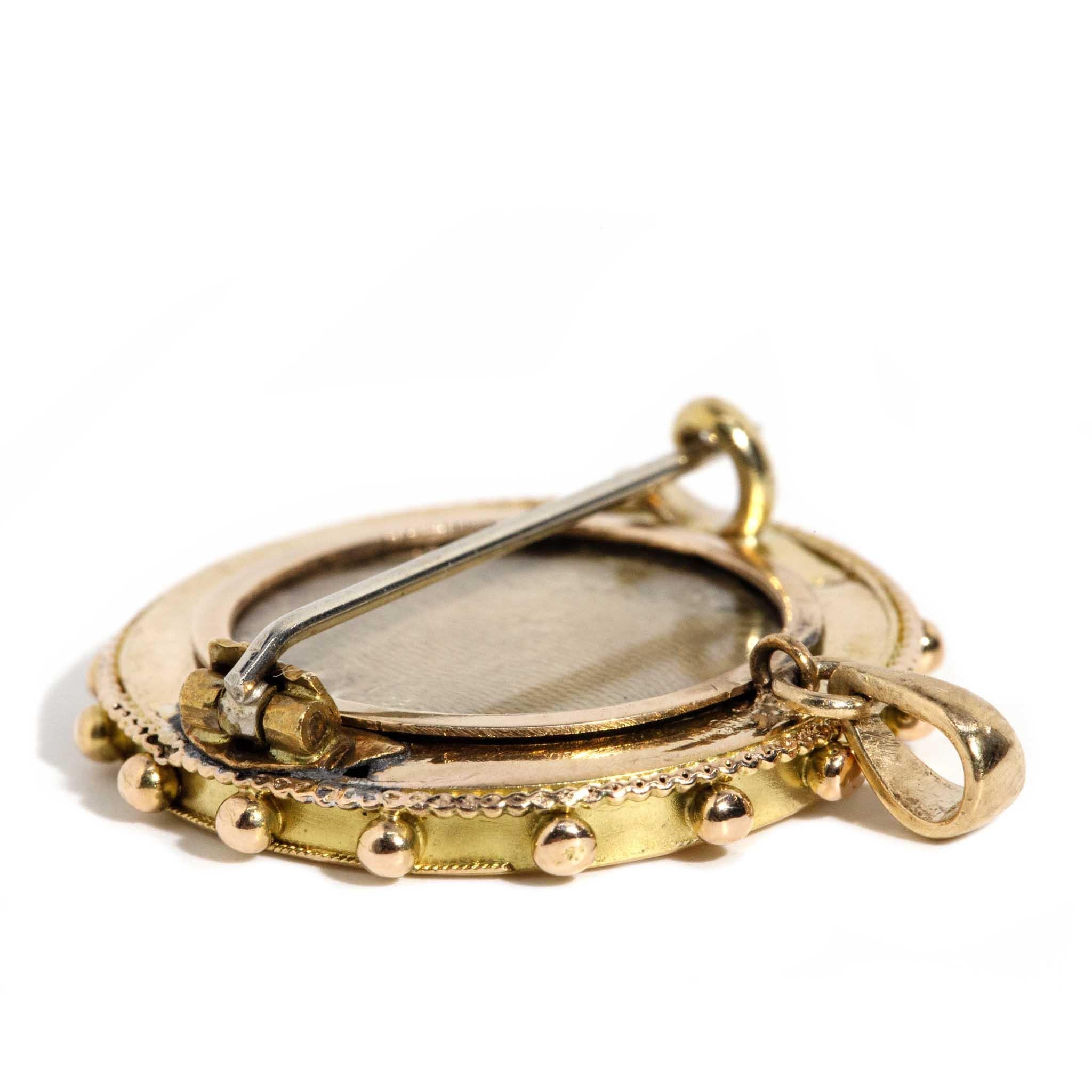 Antique Victorian Star Set Rose Cut Diamond Brooch & Pendant 15 Carat Gold For Sale 5