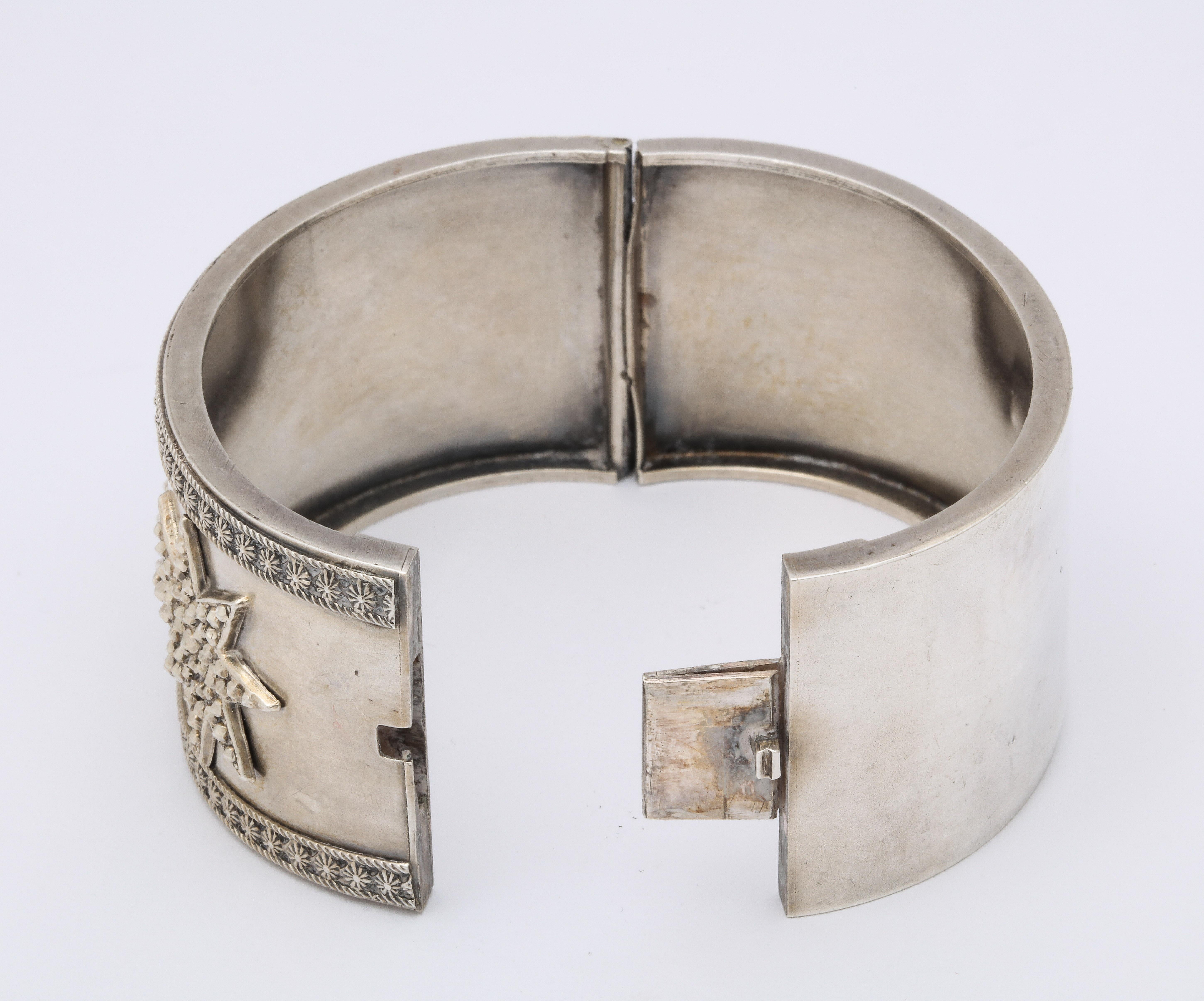 Antique Victorian Star Sterling Silver Cuff Bracelet 3
