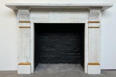 Antique Victorian Statuary Marble Fireplace Surround