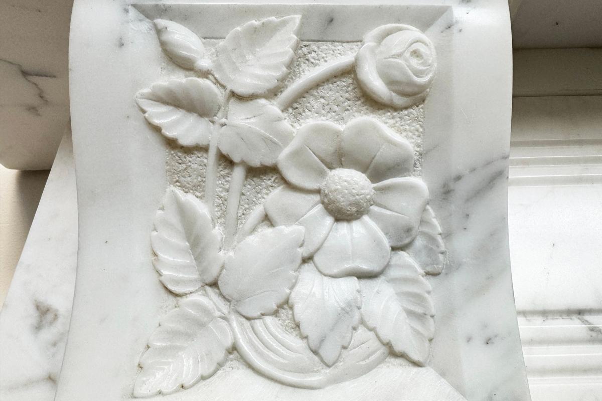 Antique Victorian Statuary Marble Fireplace Surround For Sale 2