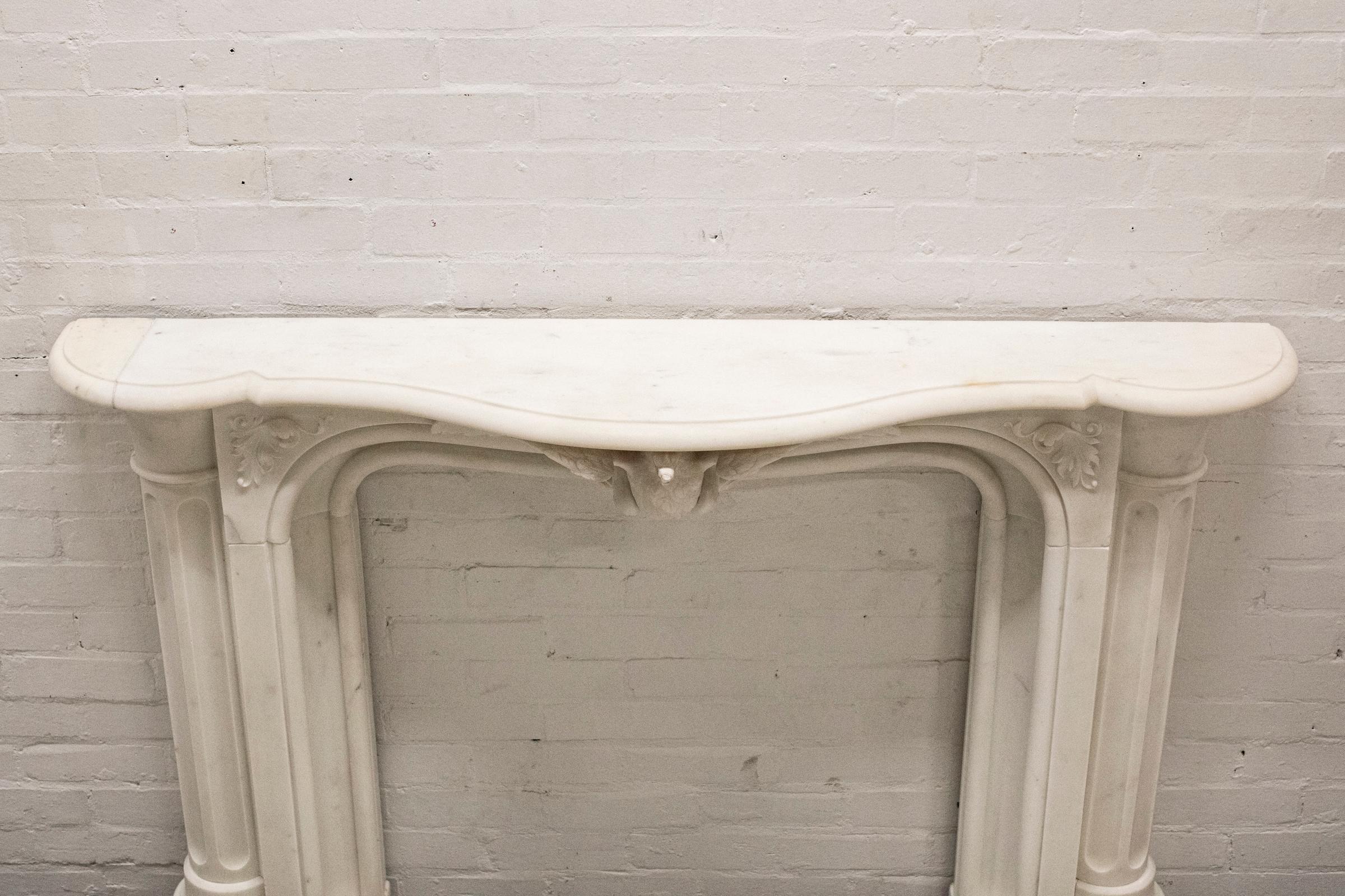 Antique Victorian Statuary Marble Surround with Carved Eagle For Sale 8