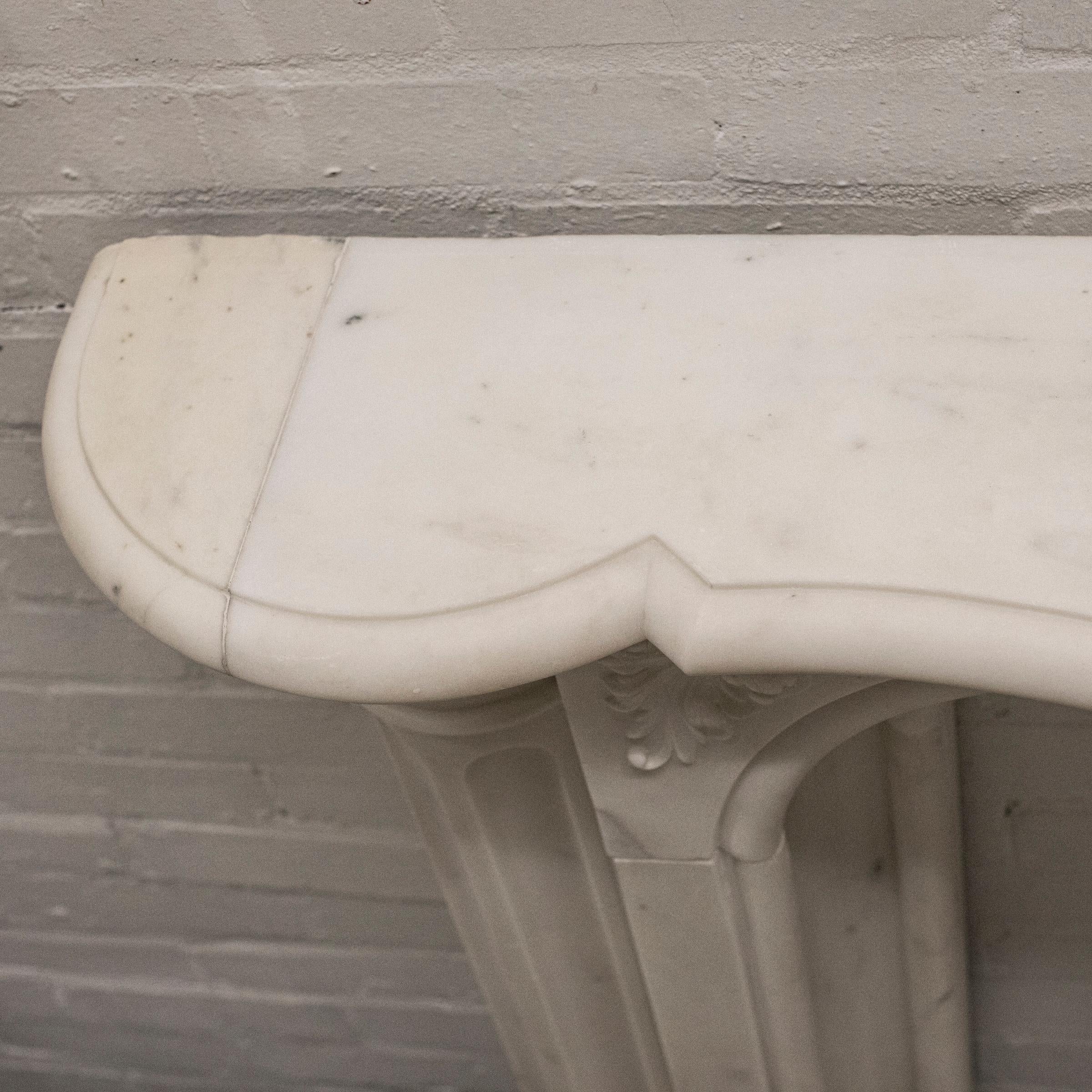 Antique Victorian Statuary Marble Surround with Carved Eagle For Sale 10