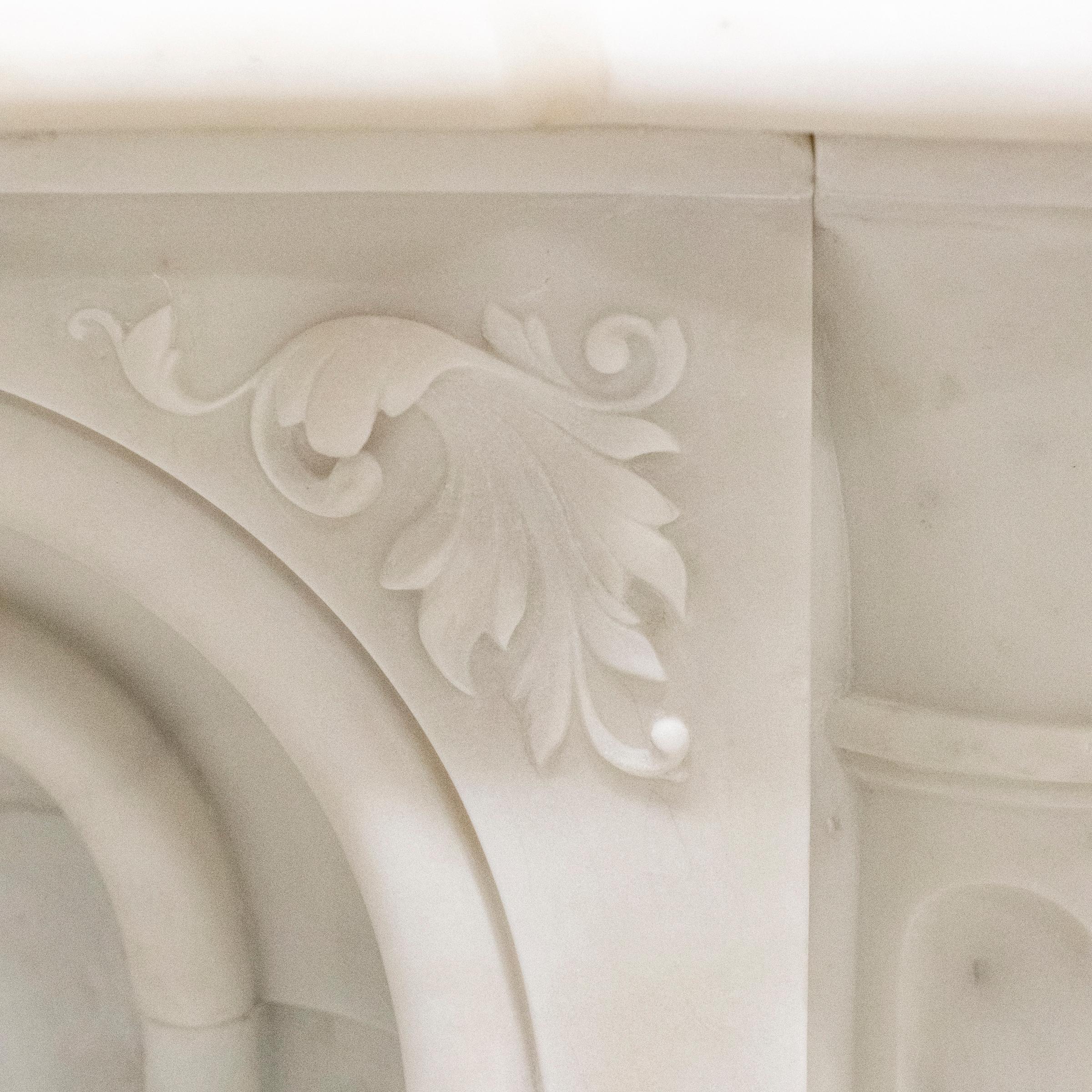 19th Century Antique Victorian Statuary Marble Surround with Carved Eagle For Sale