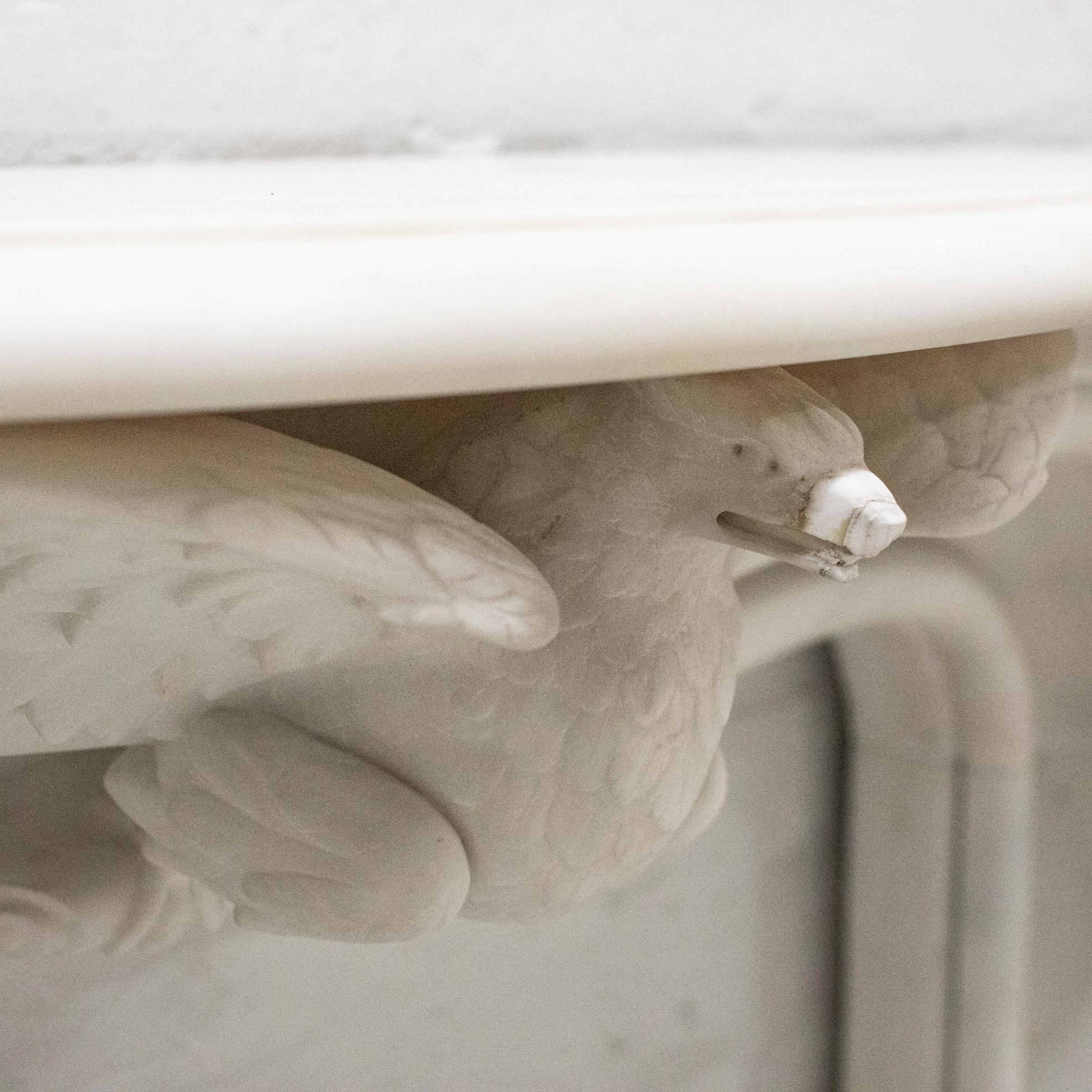 Antique Victorian Statuary Marble Surround with Carved Eagle For Sale 4