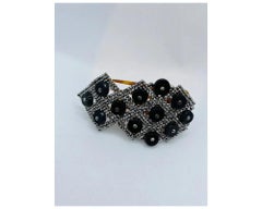 Antique Victorian Steel Cut Jewelry Onyx Hair Pin