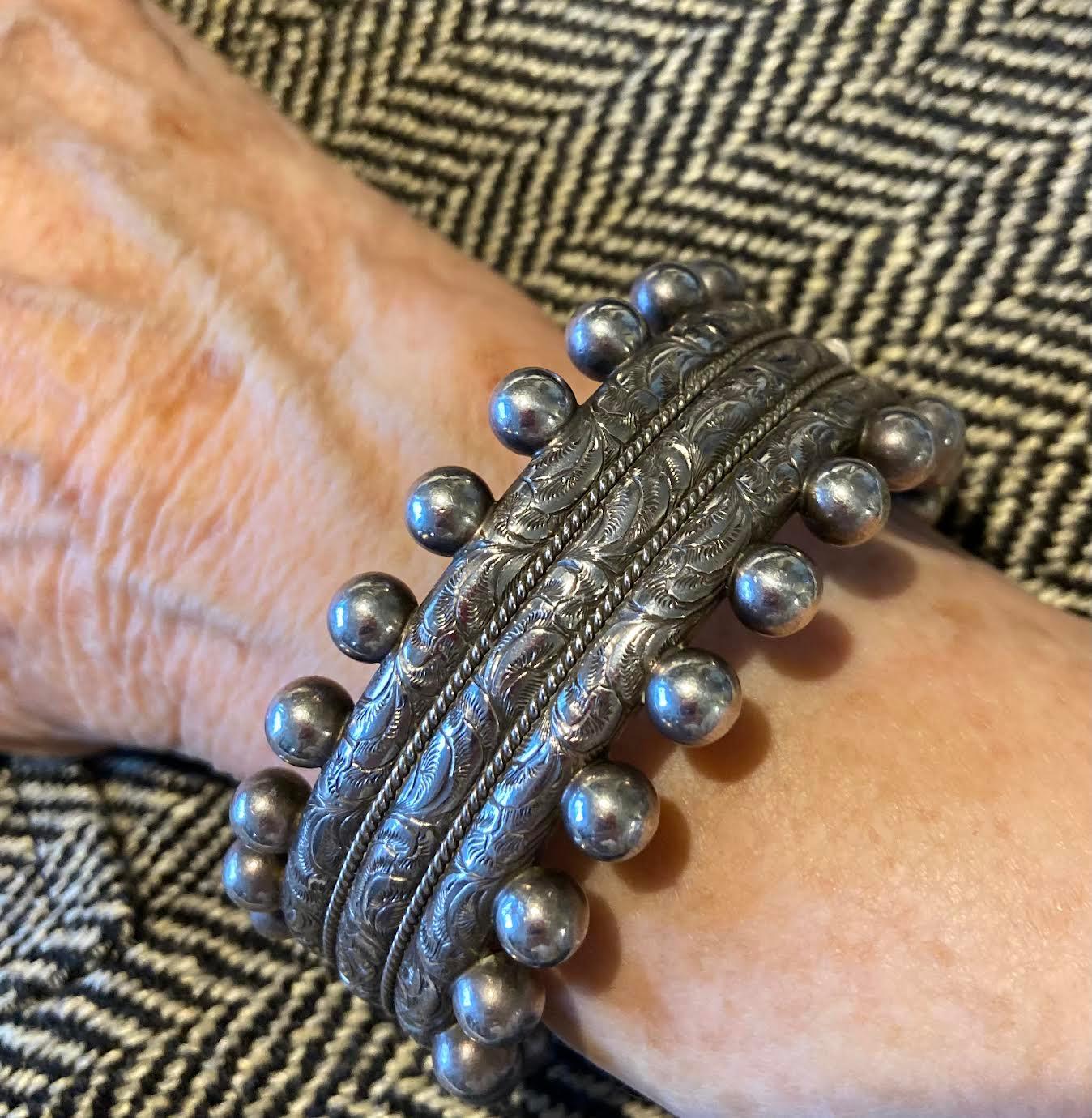 Bracciale antico vittoriano in sterling con fantasia in vendita 1
