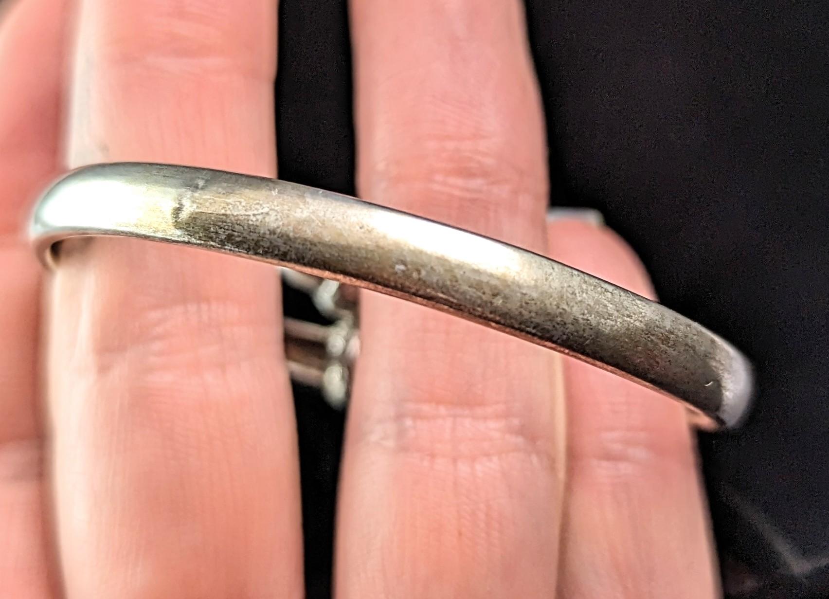 Women's Antique Victorian sterling silver Acorn bypass bangle 