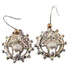 Antique Victorian sterling silver Acorn earrings 