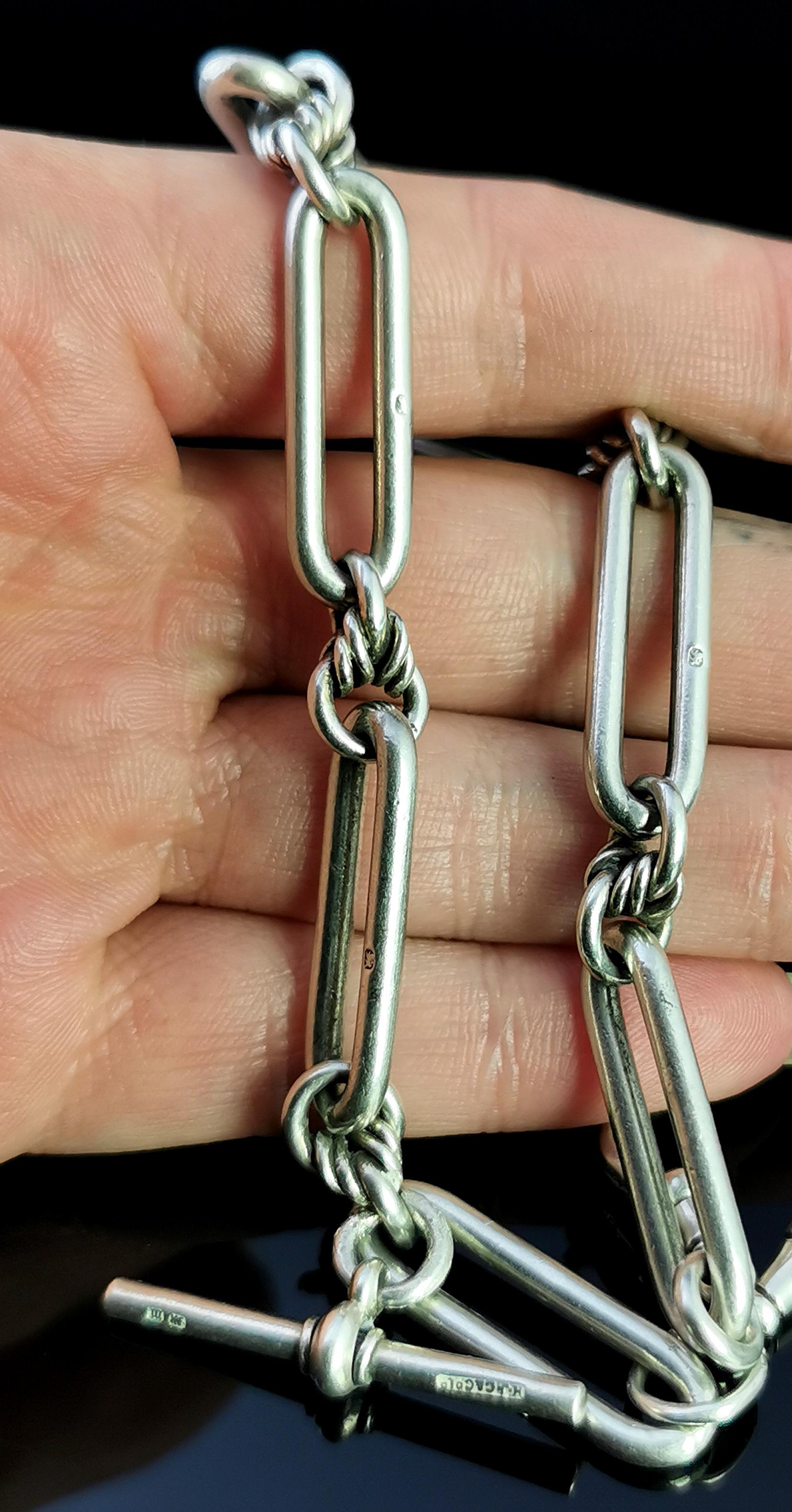 antique silver albert chain