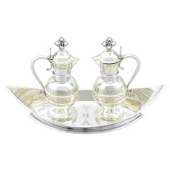 Antique Victorian Sterling Silver Altar Cruet Set