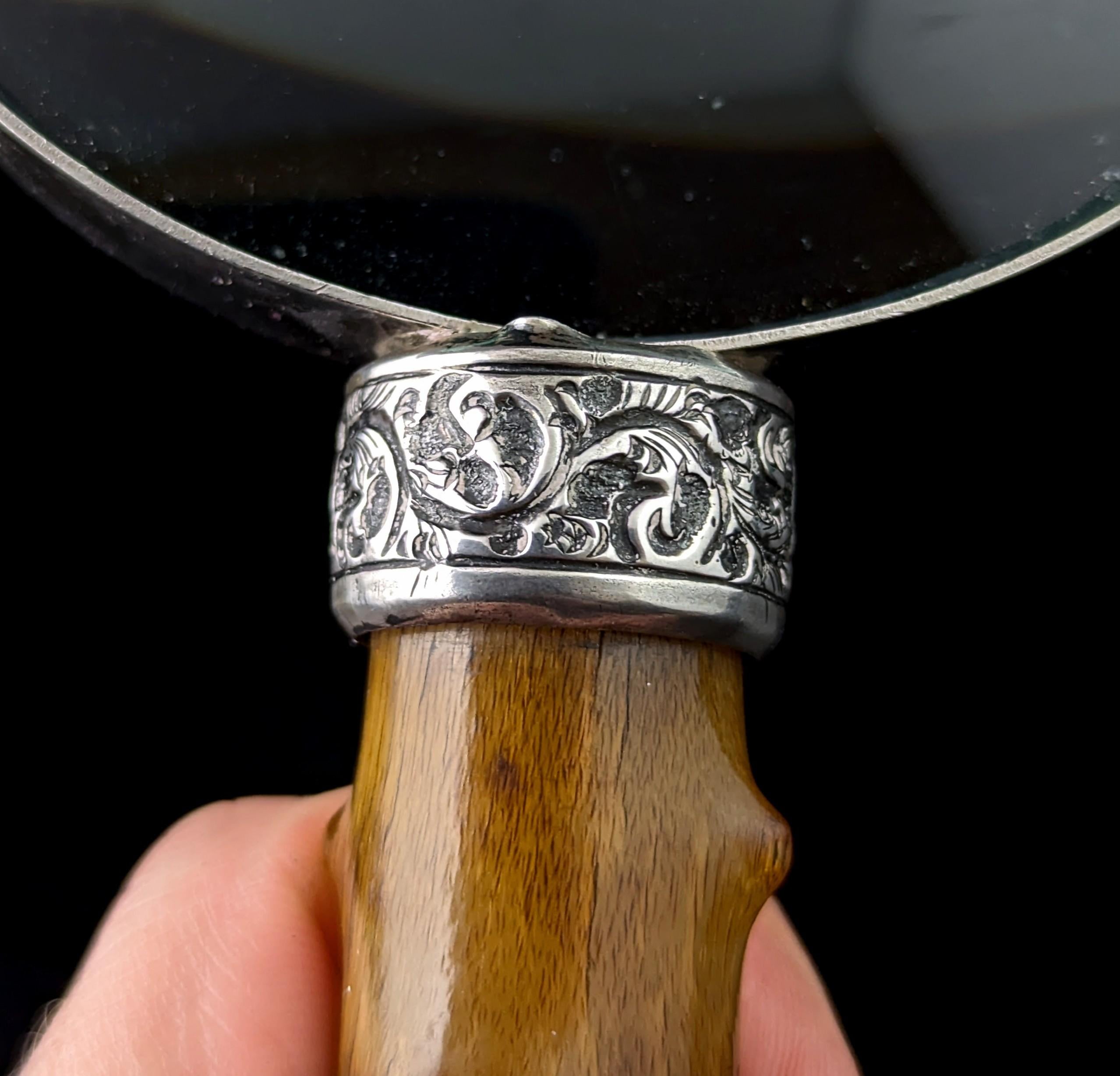 Antigua lupa victoriana de plata de ley y cuerno de buey en venta 4