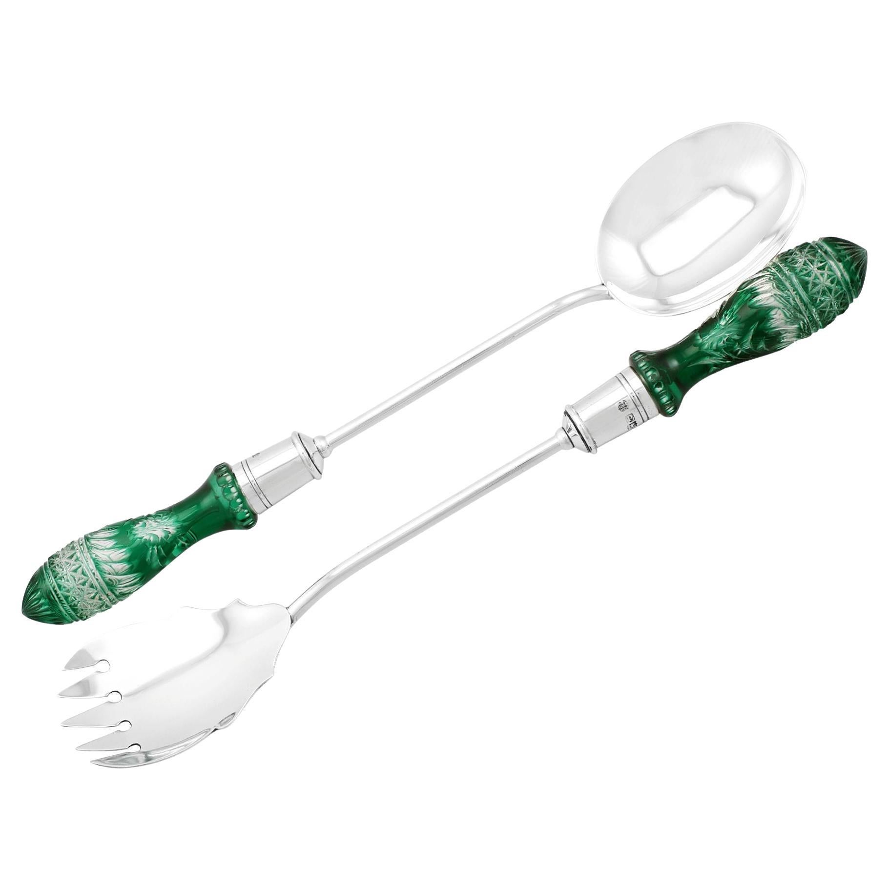 Sterling Silver and Wood Salad Servers For Sale at 1stDibs sterling