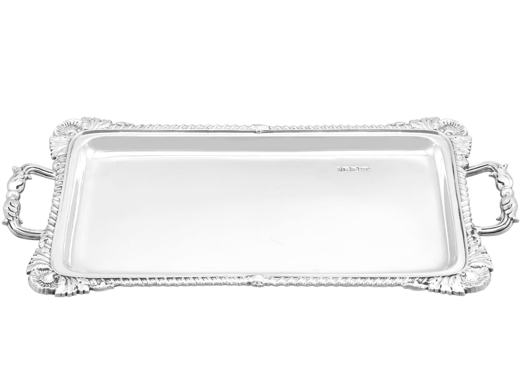 Antique Victorian Sterling Silver and Glass Tray and Liqueur Glasses For Sale 5