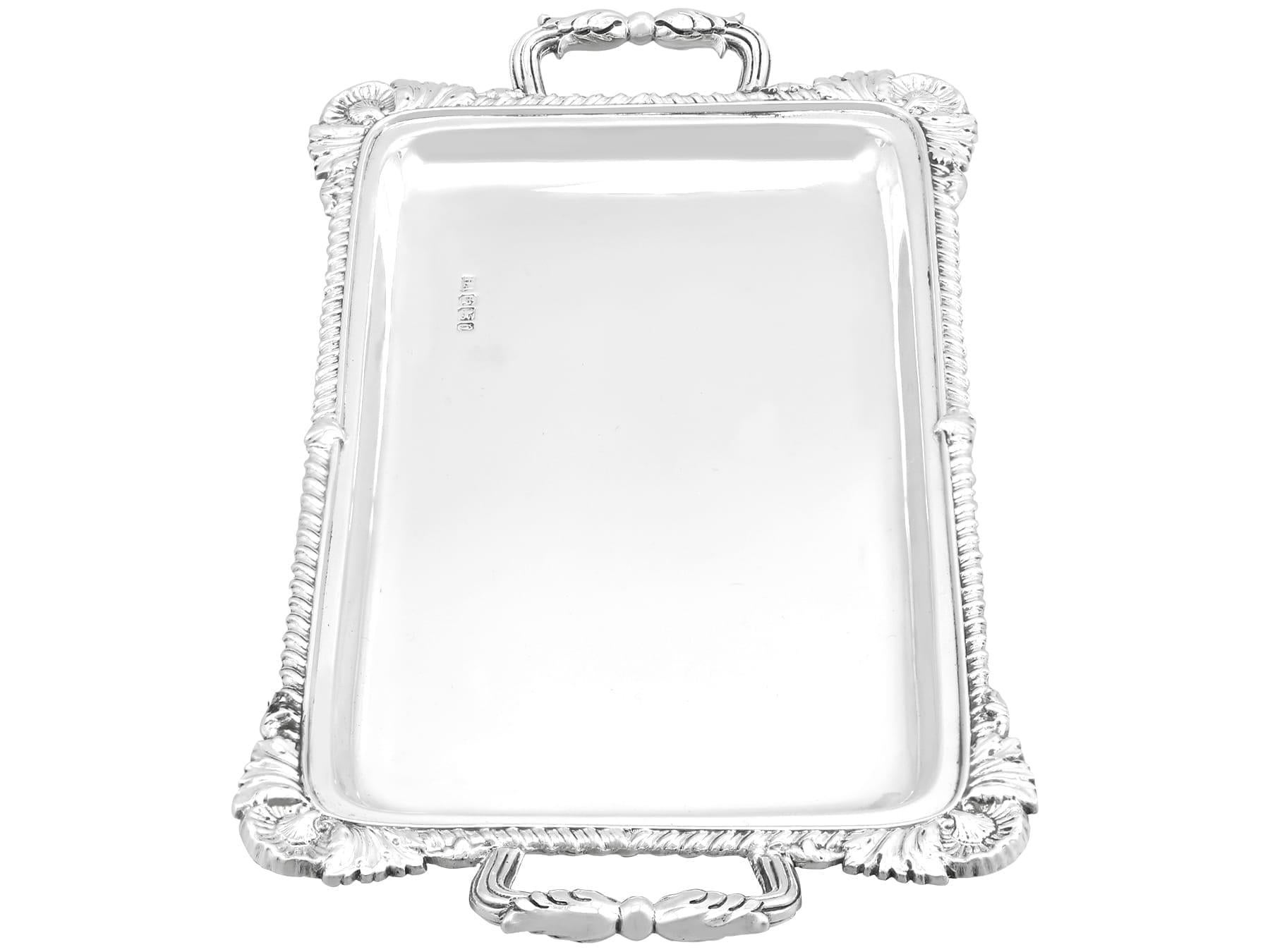 Antique Victorian Sterling Silver and Glass Tray and Liqueur Glasses For Sale 6