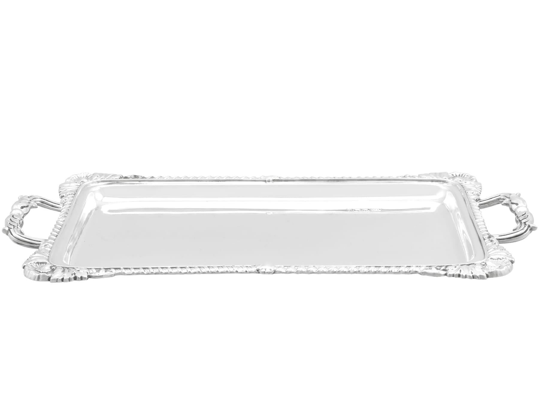 Antique Victorian Sterling Silver and Glass Tray and Liqueur Glasses For Sale 4