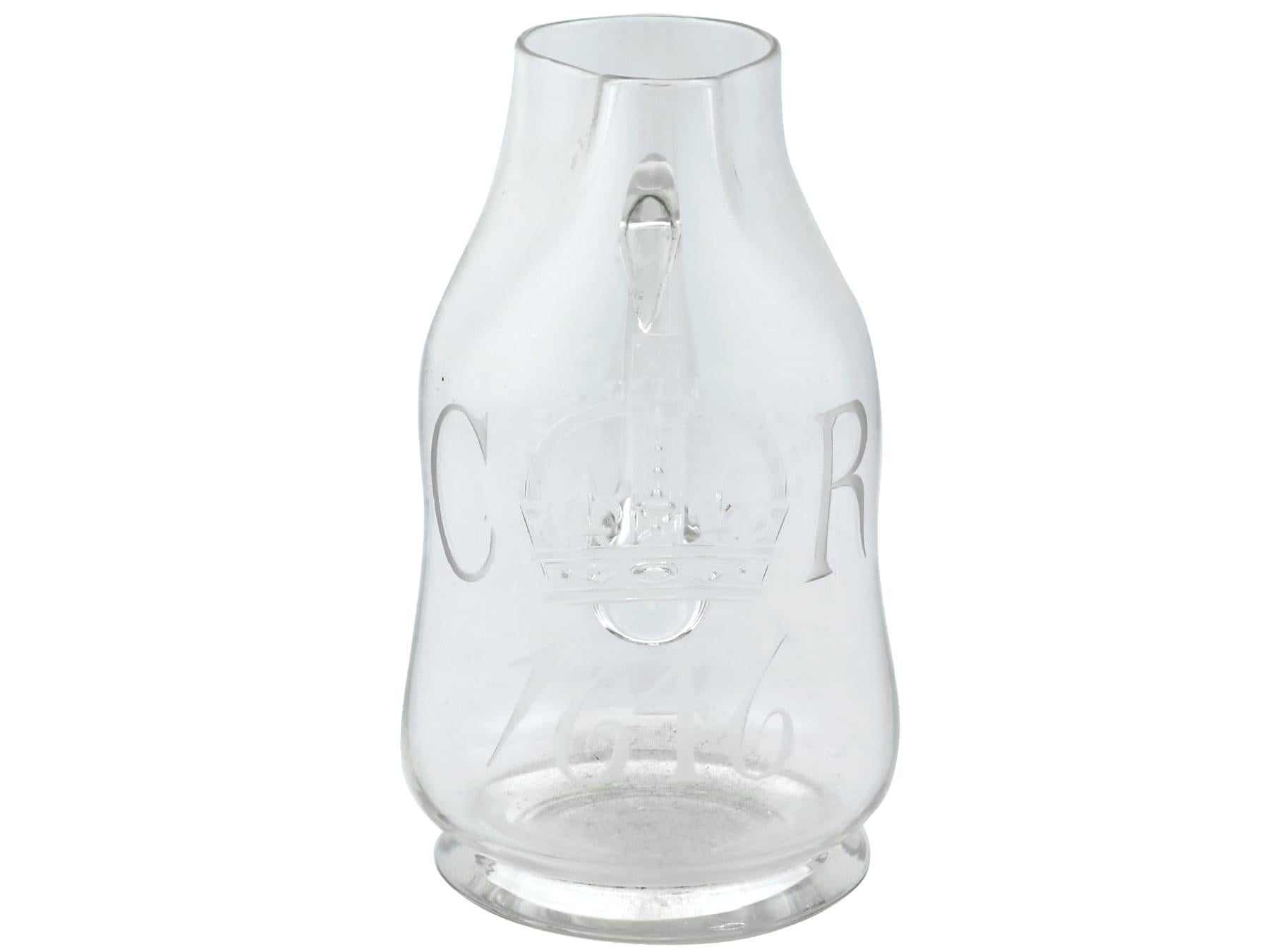Jarra Victoriana de Plata de Ley y Vidrio para Agua con Vasos de Vidrio Plata esterlina en venta