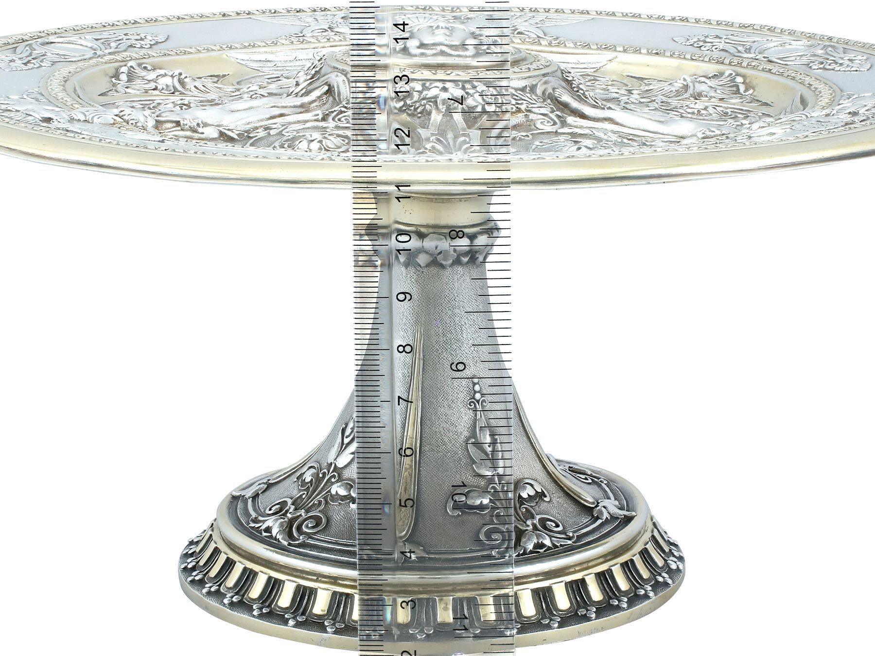Antique Victorian Sterling Silver and Parcel Gilt Tazza For Sale 7