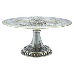 Antique Victorian Sterling Silver and Parcel Gilt Tazza
