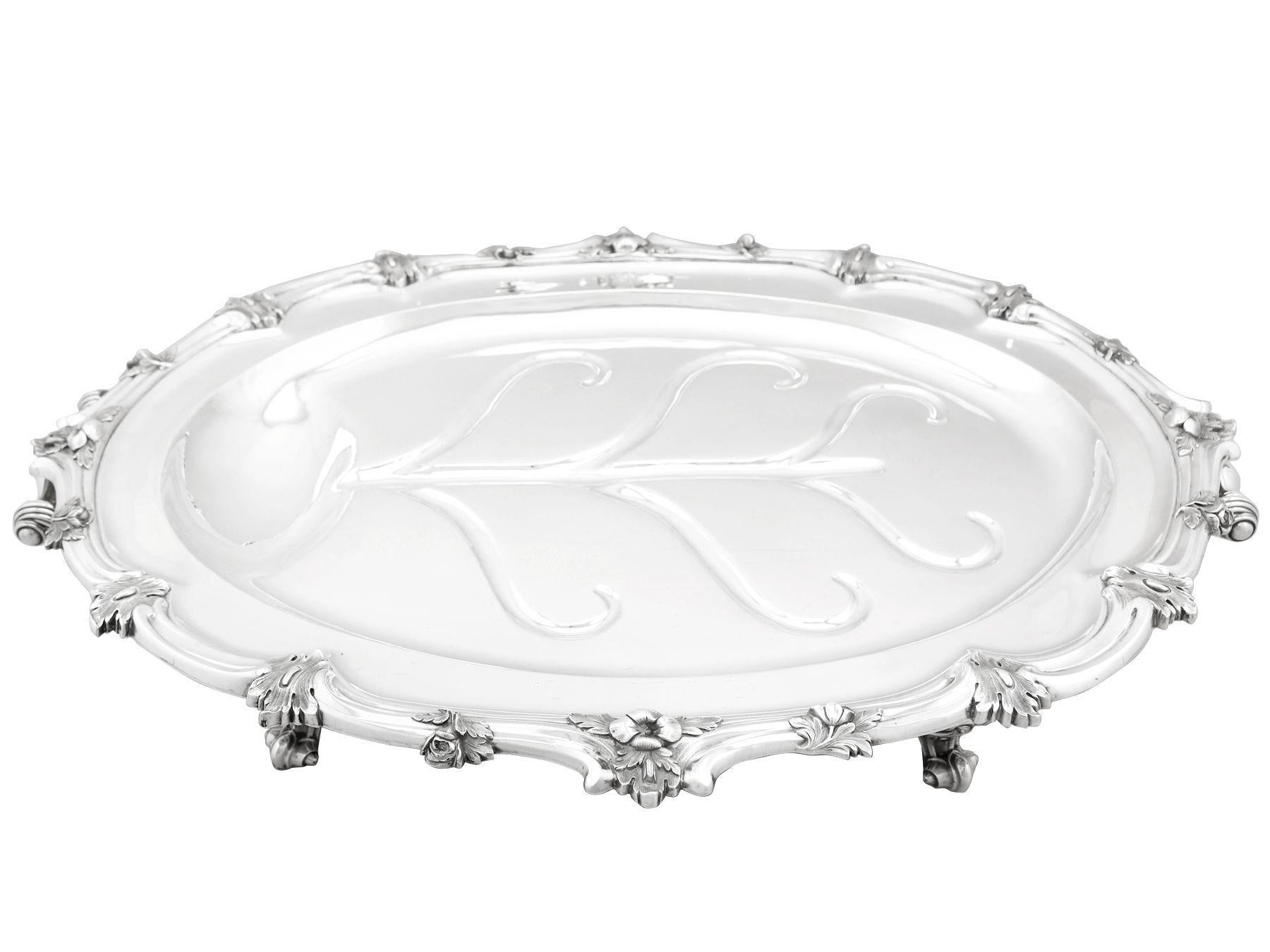 An exceptional, large and impressive antique Victorian English sterling silver and Sheffield plate venison dish; an addition to our silver dining collection

This exceptional antique Victorian sterling silver and Sheffield plate venison dish has