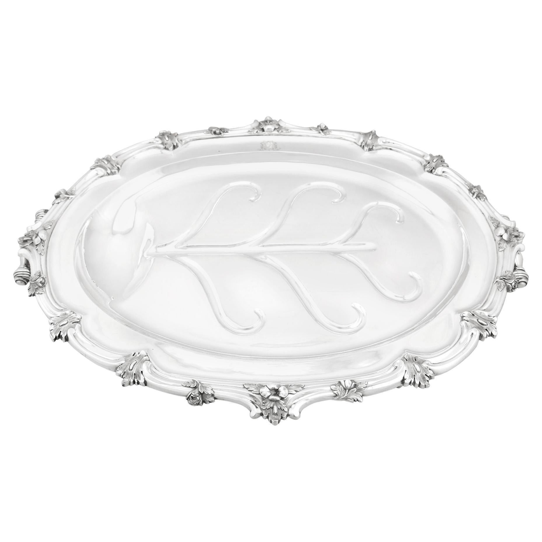 Antique Victorian Sterling Silver and Sheffield Plate Venison Dish