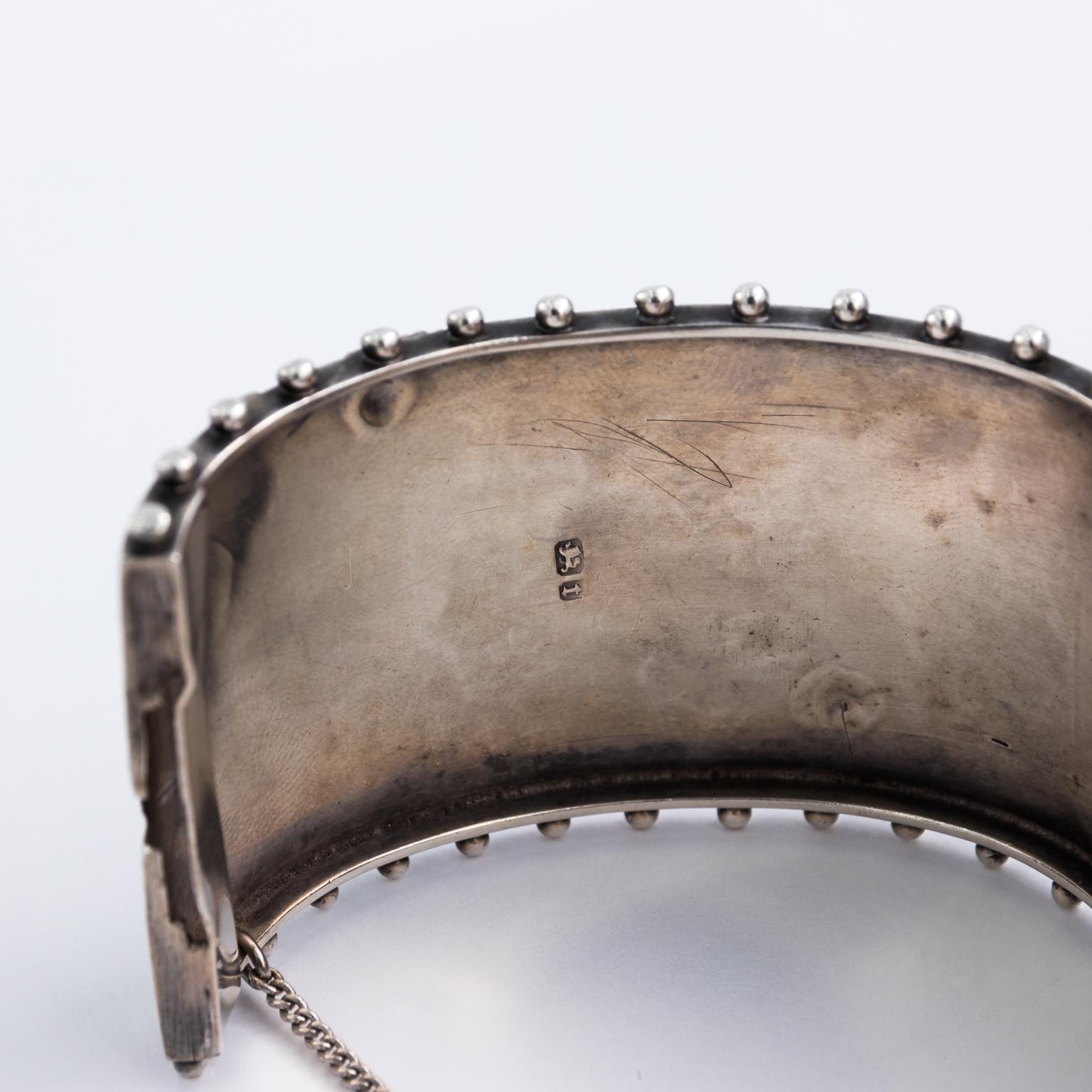 Women's Antique Victorian Sterling Silver Bangle Cuff Bracelet