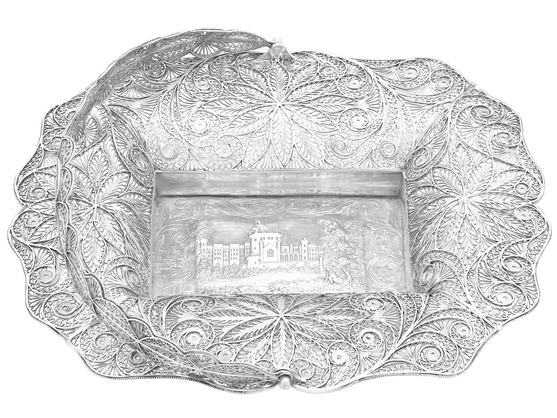 British Antique Victorian Sterling Silver Bon Bon Basket For Sale