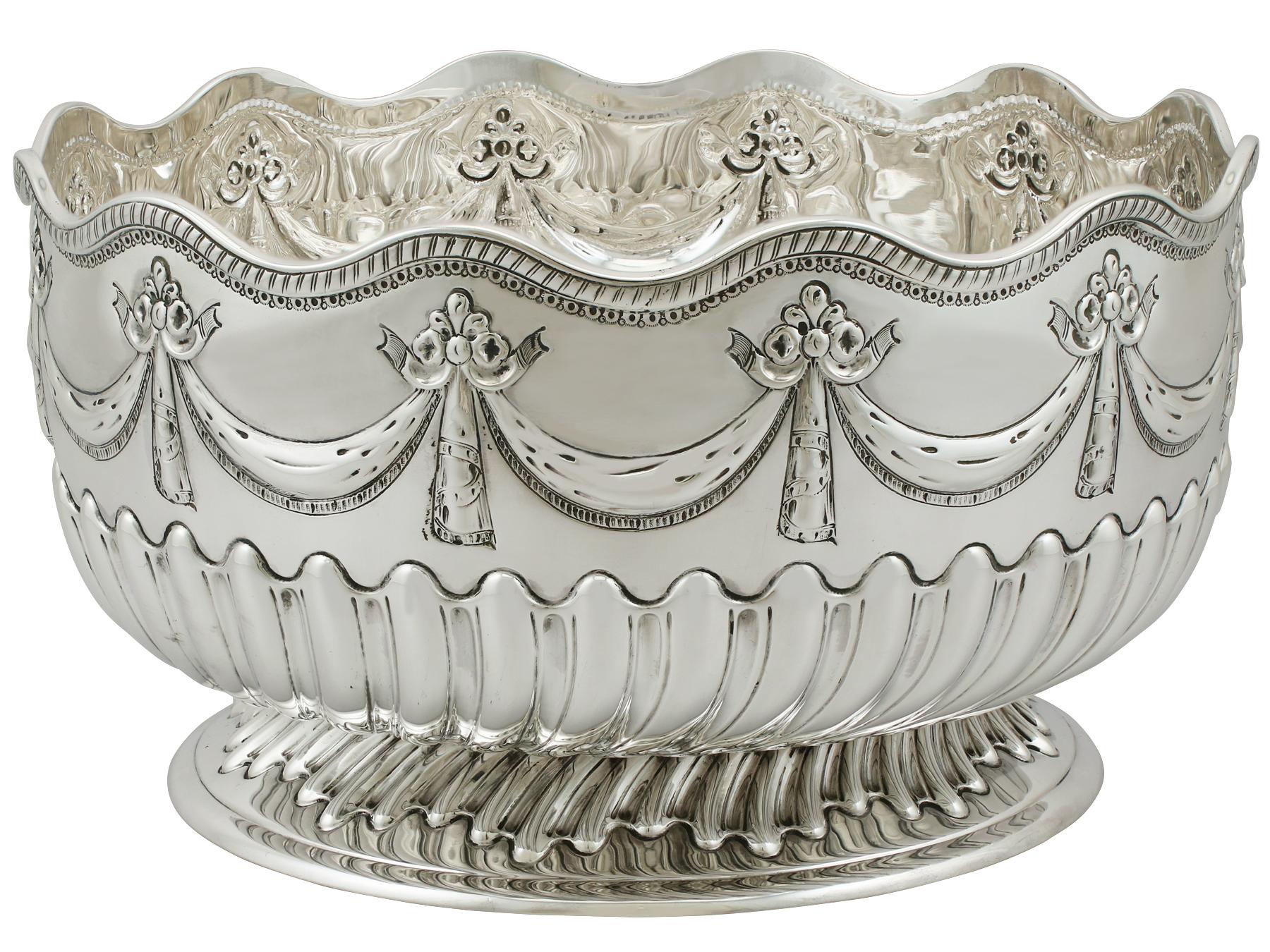 British Antique Victorian Sterling Silver Bowl, 1886