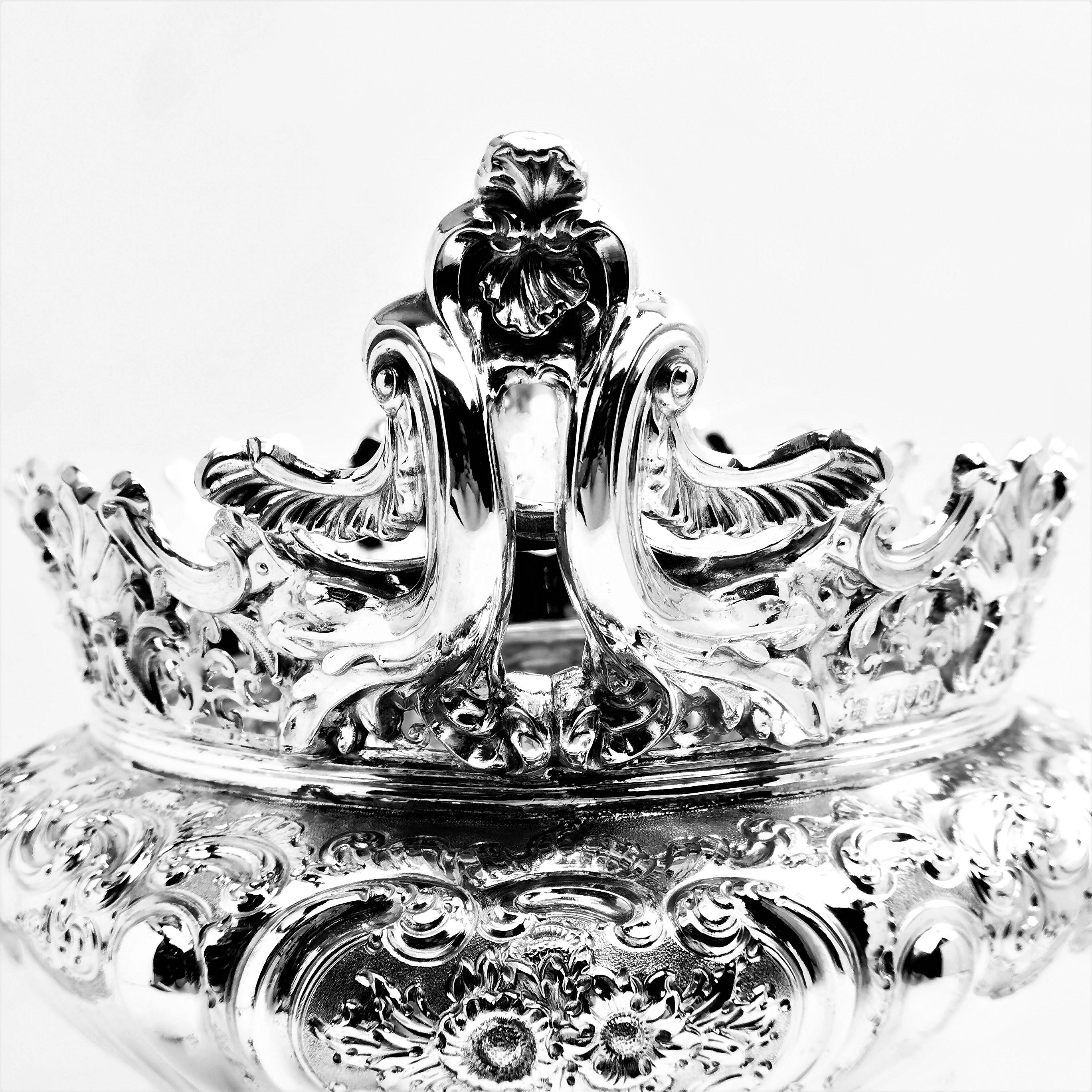 Antique Victorian Sterling Silver Bowl / Dish / Centrepiece, 1899 3