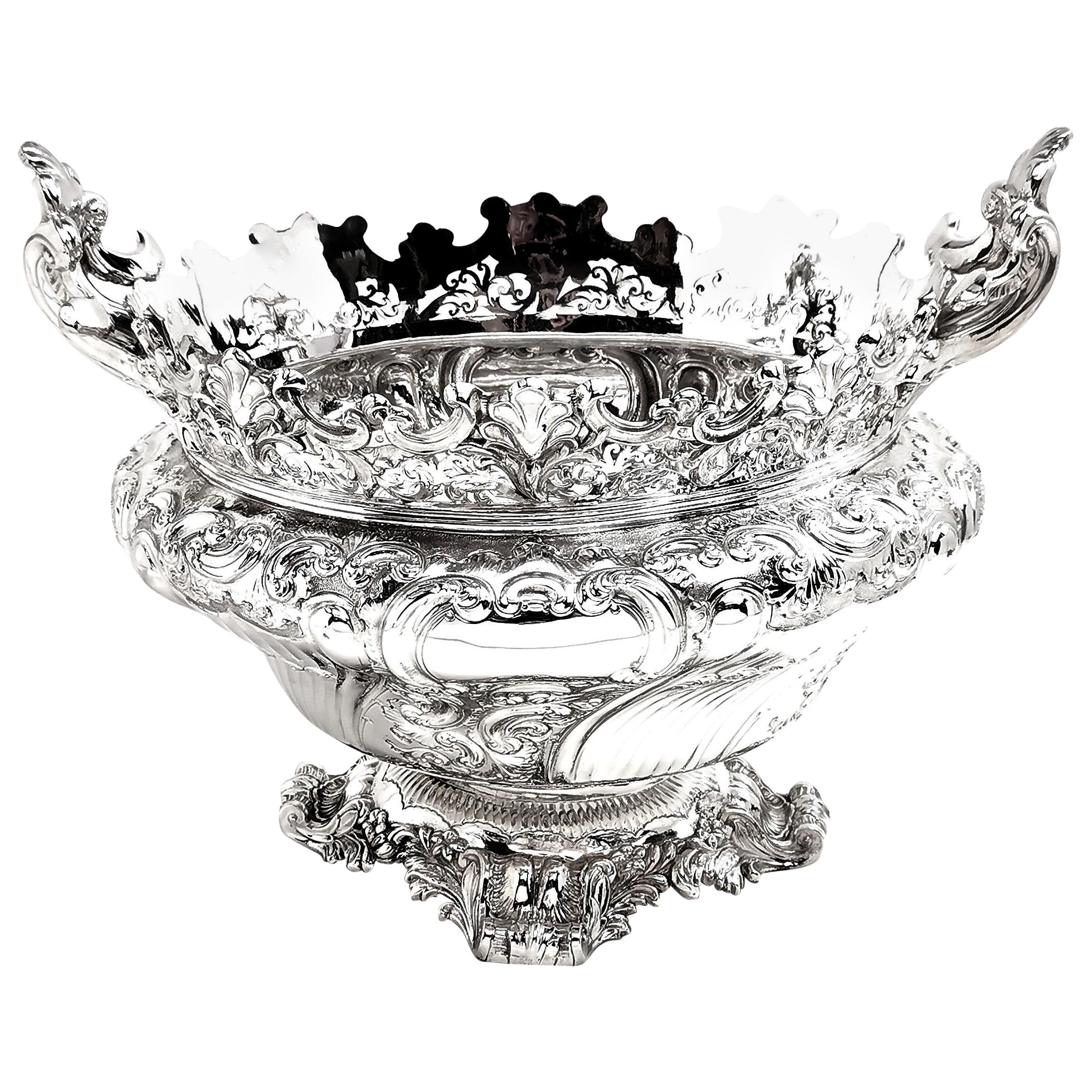 Antique Victorian Sterling Silver Bowl / Dish / Centrepiece, 1899