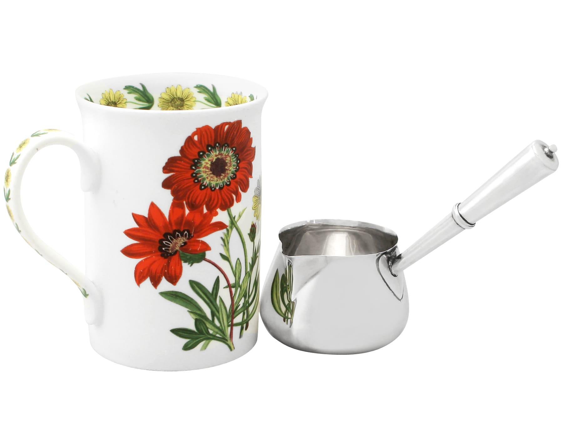 Cazuela inglesa victoriana para brandy de plata de ley siglo XIX en venta